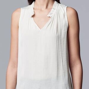 Pale Lime Ruched-Neck Tank
